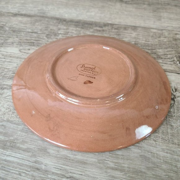Set (2) Stangl Pottery Star Flower Bread / Appetizer Plates 6" Green MCM C2 - Picture 8 of 10